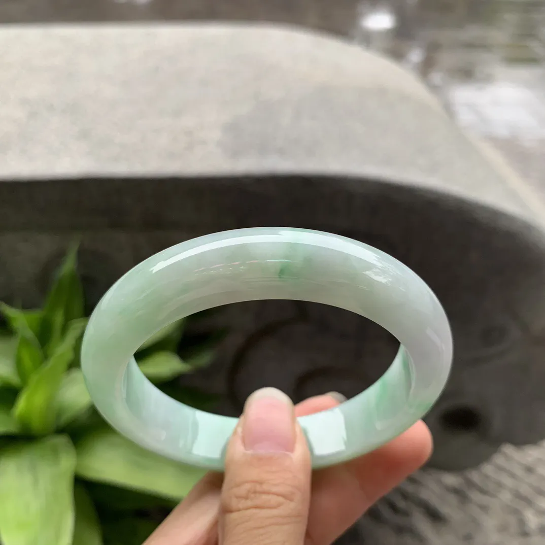 大圈口58-12.9-8.9 【飘绿正圈手镯】正圈58 59可戴