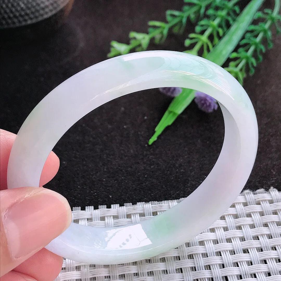 自然光55/47.8/12.5/7.2老坑秀气冰润贵妃手镯翡翠玉镯美人镯