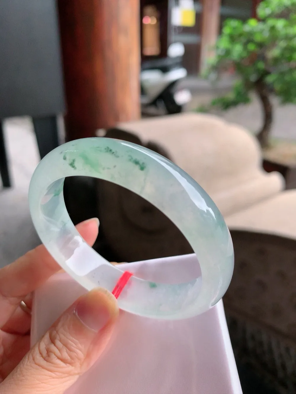 正圈冰玻飘花 无瑕 尺寸:55.6/13.9/7.7花美 种水好