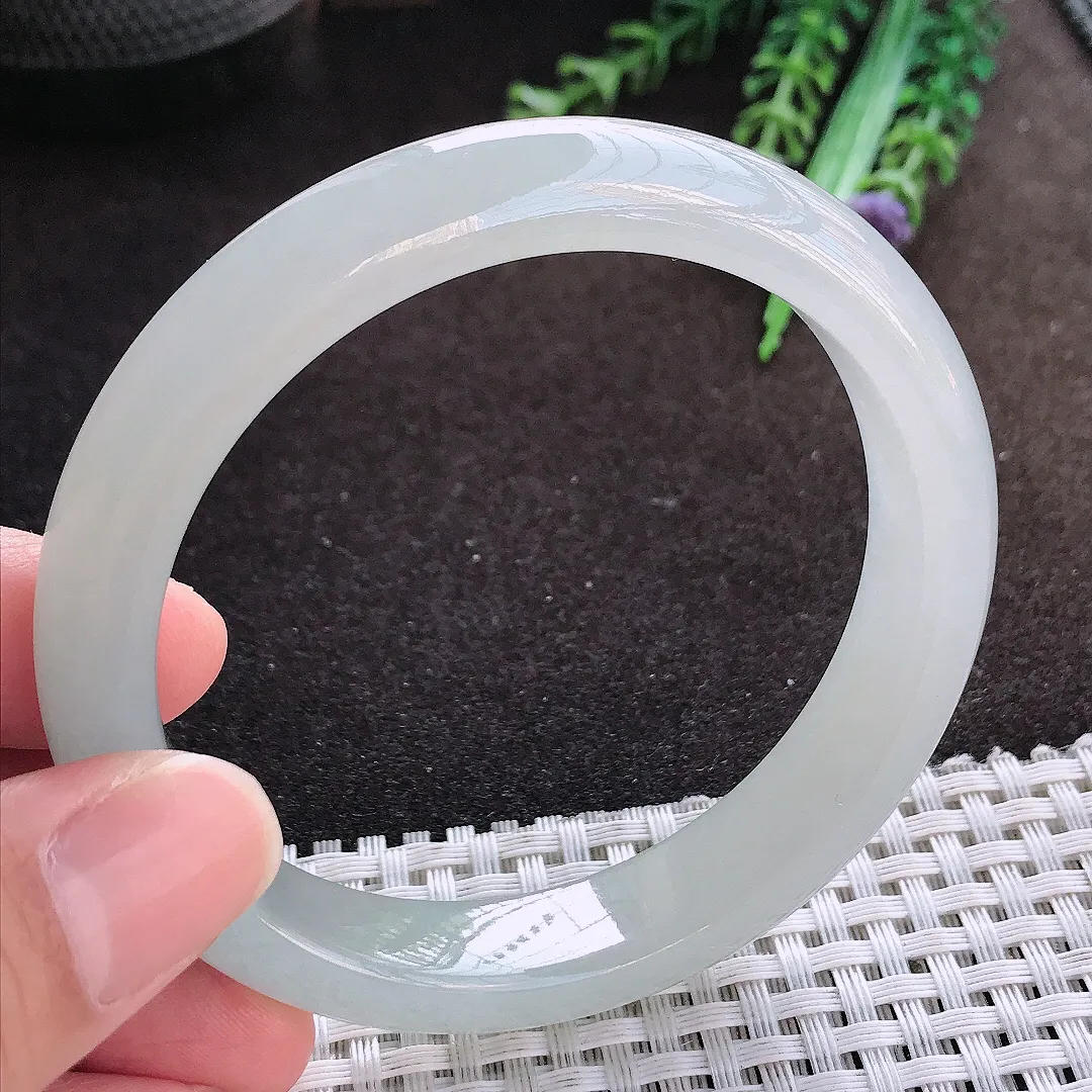 自然光59.5/12.3/8.2老坑冰胶果冻冰晴手镯宽边翡翠玉镯美人镯