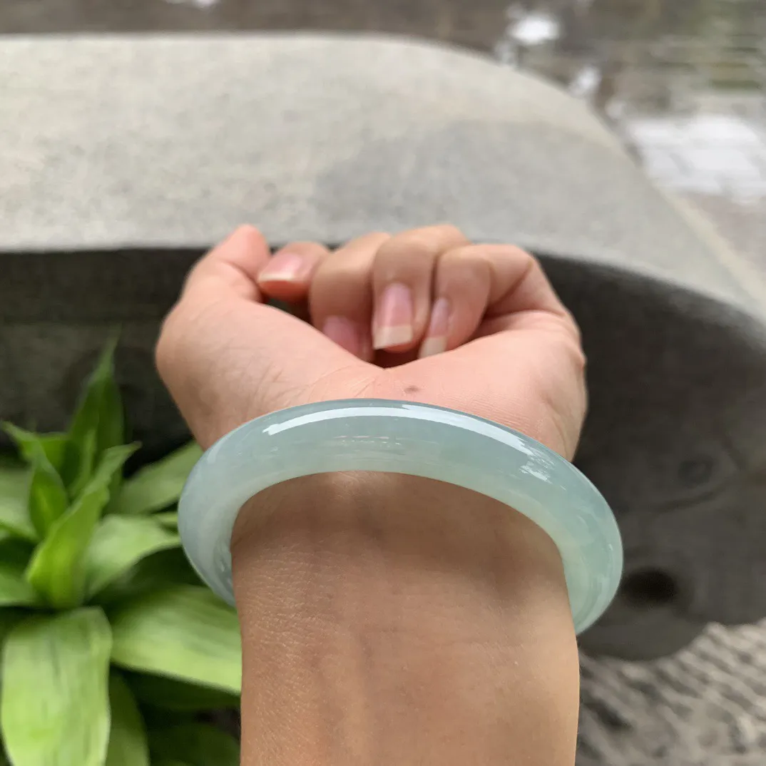 圈口 54.4-10.1   【冰晴圆条手镯】圆条54 55可戴