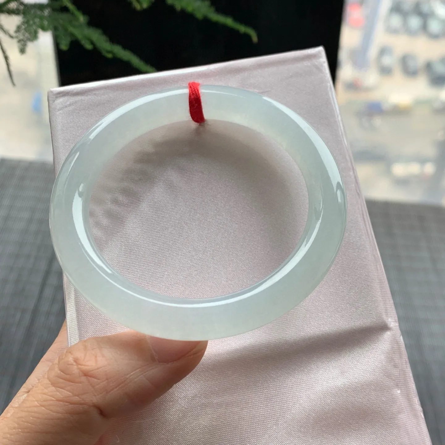 圆条高冰绿 无瑕 尺寸:53.3/8.7 冰润