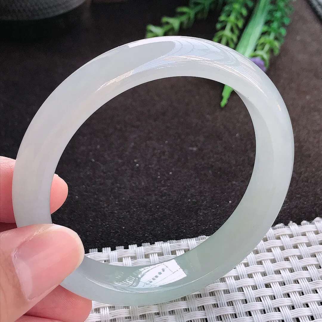 自然光59.5/12.3/8.2老坑冰胶果冻冰晴手镯宽边翡翠玉镯美人镯