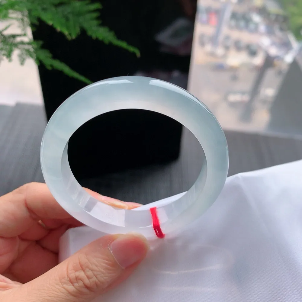 正圈冰玻白月光 有纹 尺寸:51.4/11/8.4 荧光闪闪