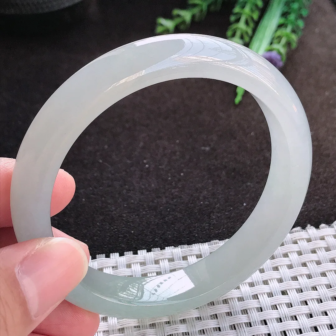 自然光59.5/12.3/8.2老坑冰胶果冻冰晴手镯宽边翡翠玉镯美人镯