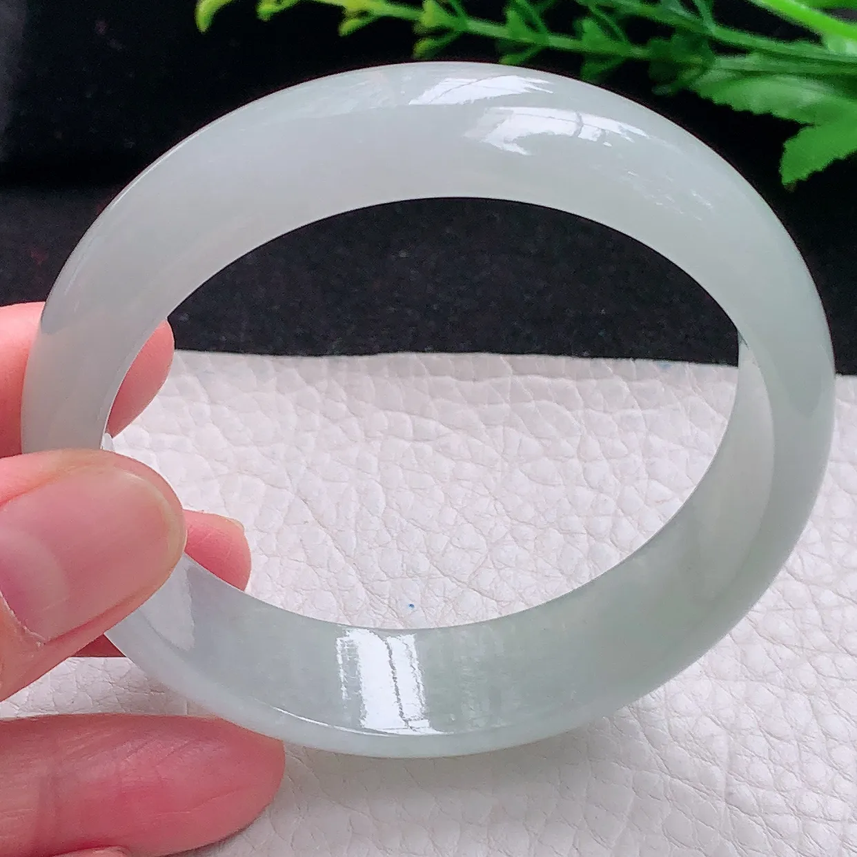 js大圈口60*16*7轮胎镯 天然缅甸翡翠a货冰透宽边玉镯子 玉手环