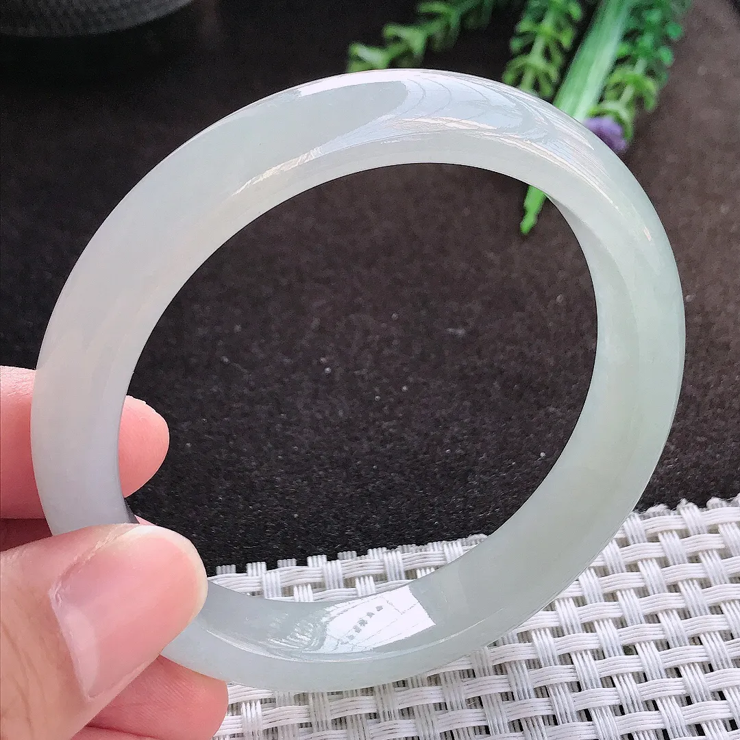 自然光59.5/12.3/8.2老坑冰胶果冻冰晴手镯宽边翡翠玉镯美人镯