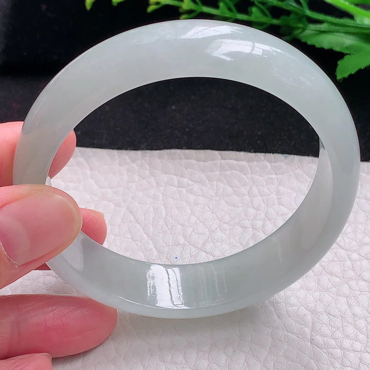 js大圈口60*16*7轮胎镯 天然缅甸翡翠a货冰透宽边玉镯子 玉手环