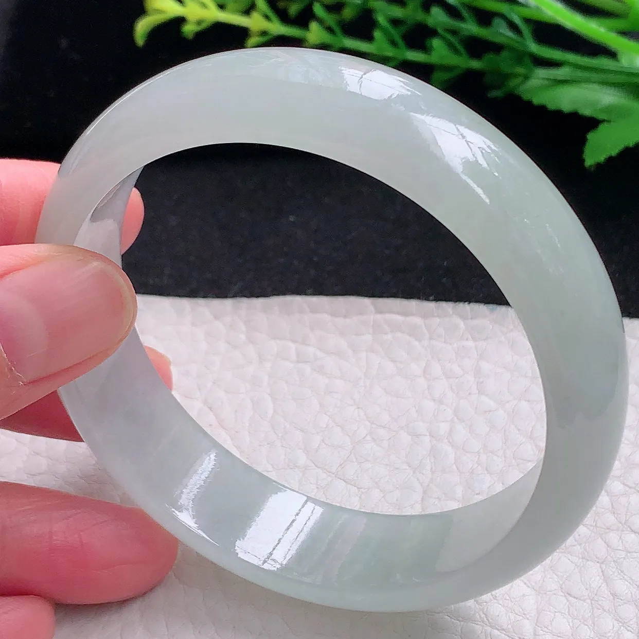 js大圈口60*16*7轮胎镯 天然缅甸翡翠a货冰透宽边玉镯子 玉手环