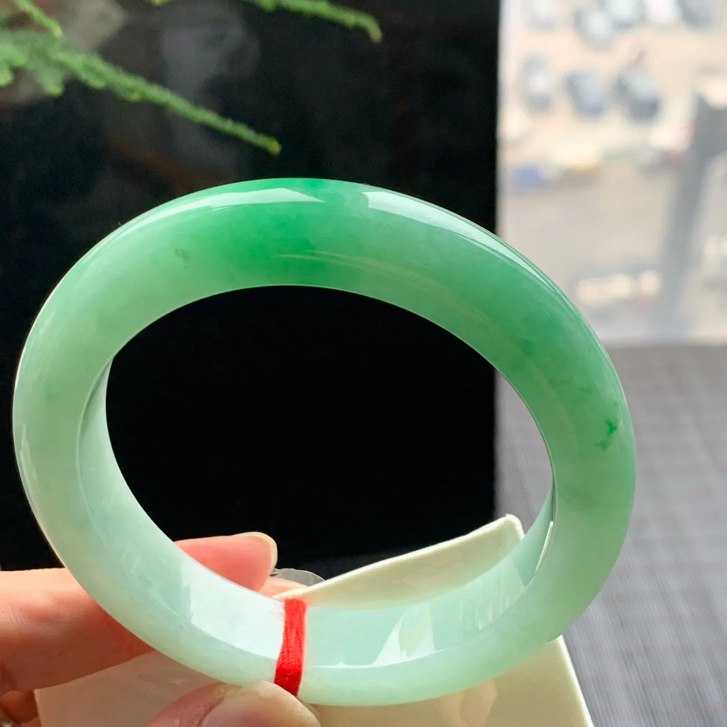 正圈冰糯翠绿 无瑕 尺寸:55.6/12.9/9.3 色好🥰🥰