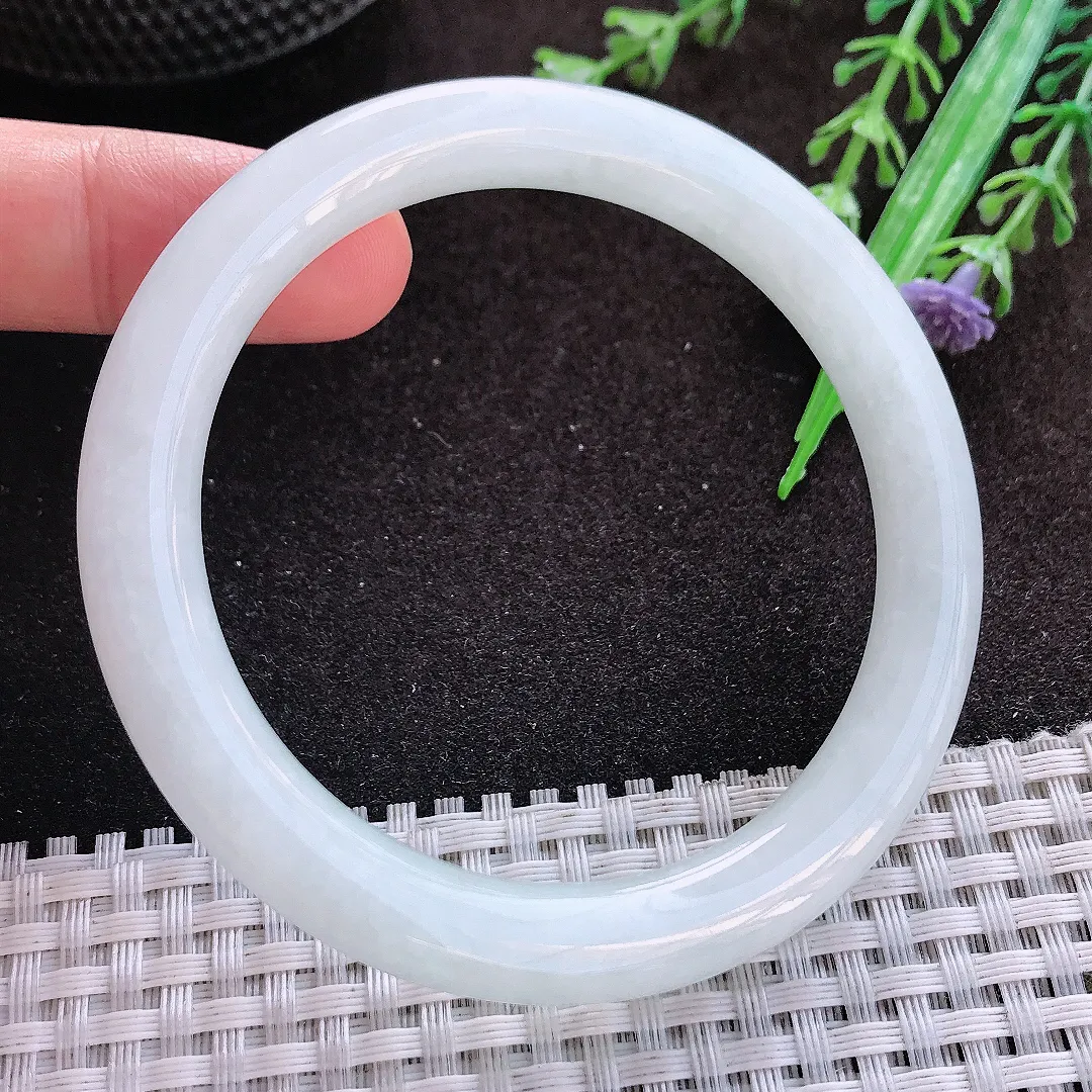 自然光56.8/8.3/8.9老坑秀气冰润圆条手镯翡翠玉镯美人镯