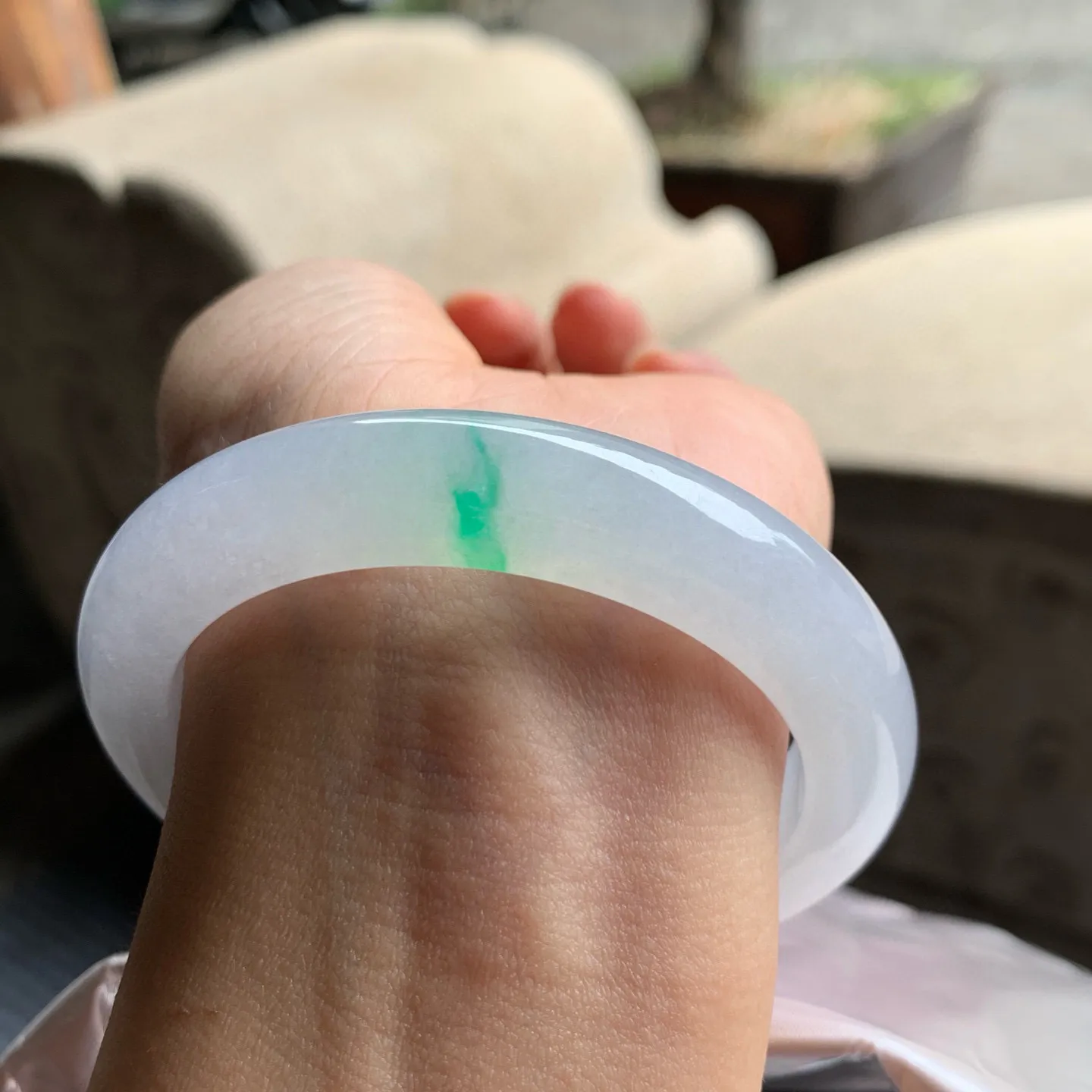 正圈高冰春彩 无瑕 尺寸:54.5/11.5/9.2 种色兼备