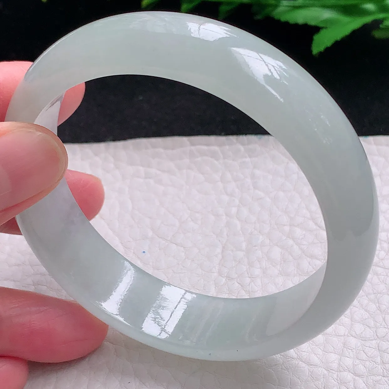 js大圈口60*16*7轮胎镯 天然缅甸翡翠a货冰透宽边玉镯子 玉手环