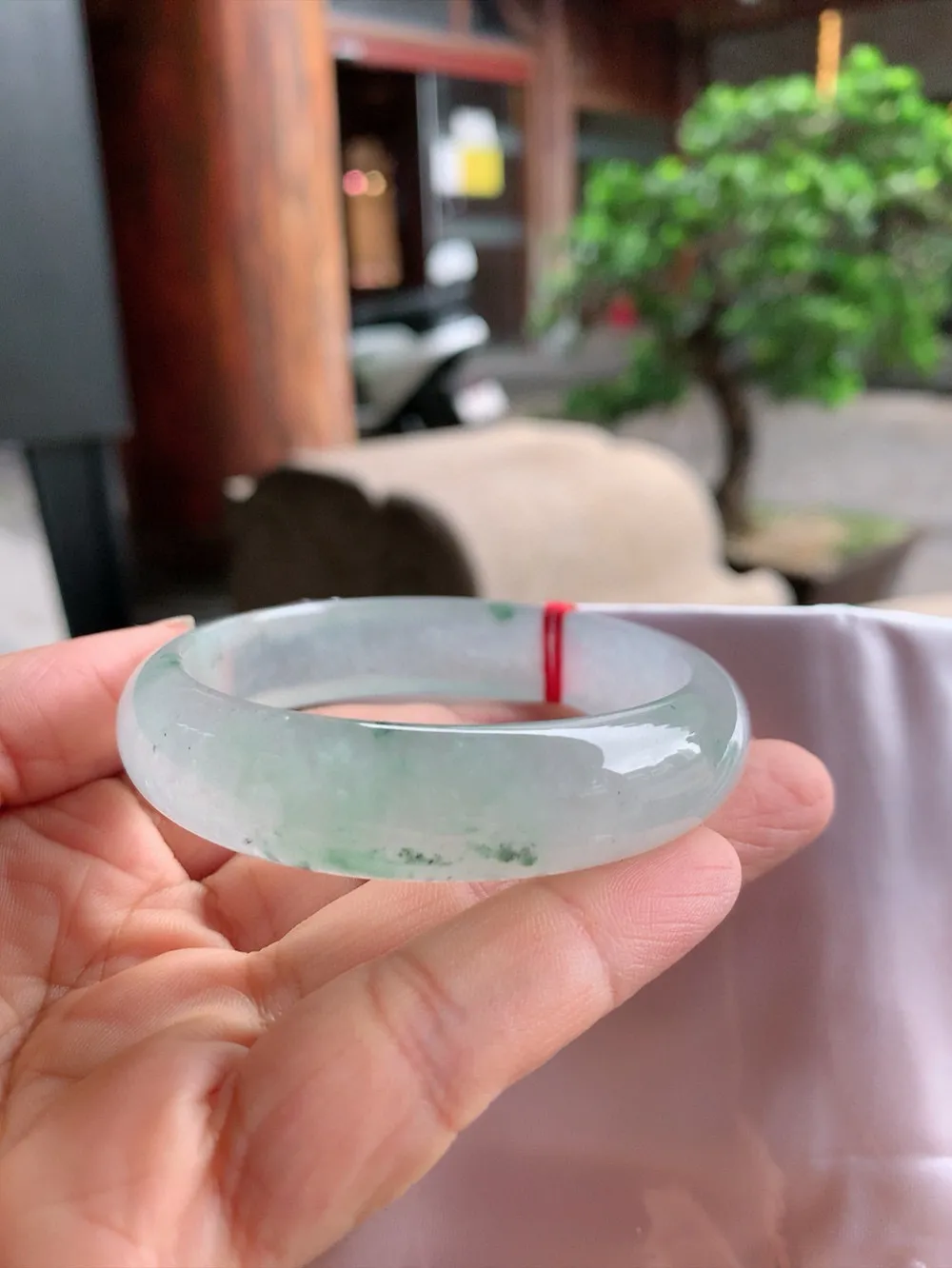 正圈冰玻飘花 无瑕 尺寸:55.6/13.9/7.7花美 种水好