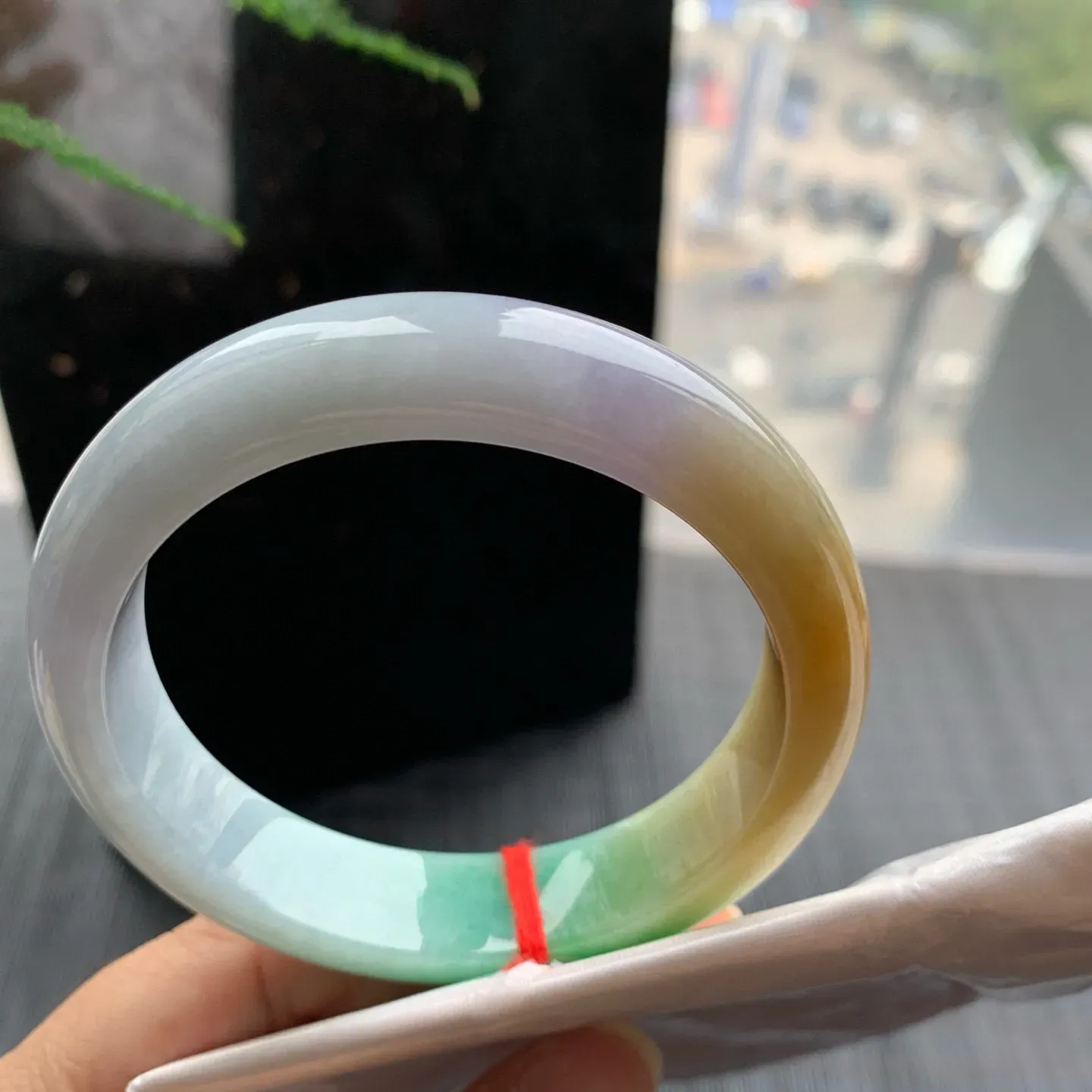 正圈三彩福禄寿 无瑕 尺寸:56.1/13.1/8.1 色好