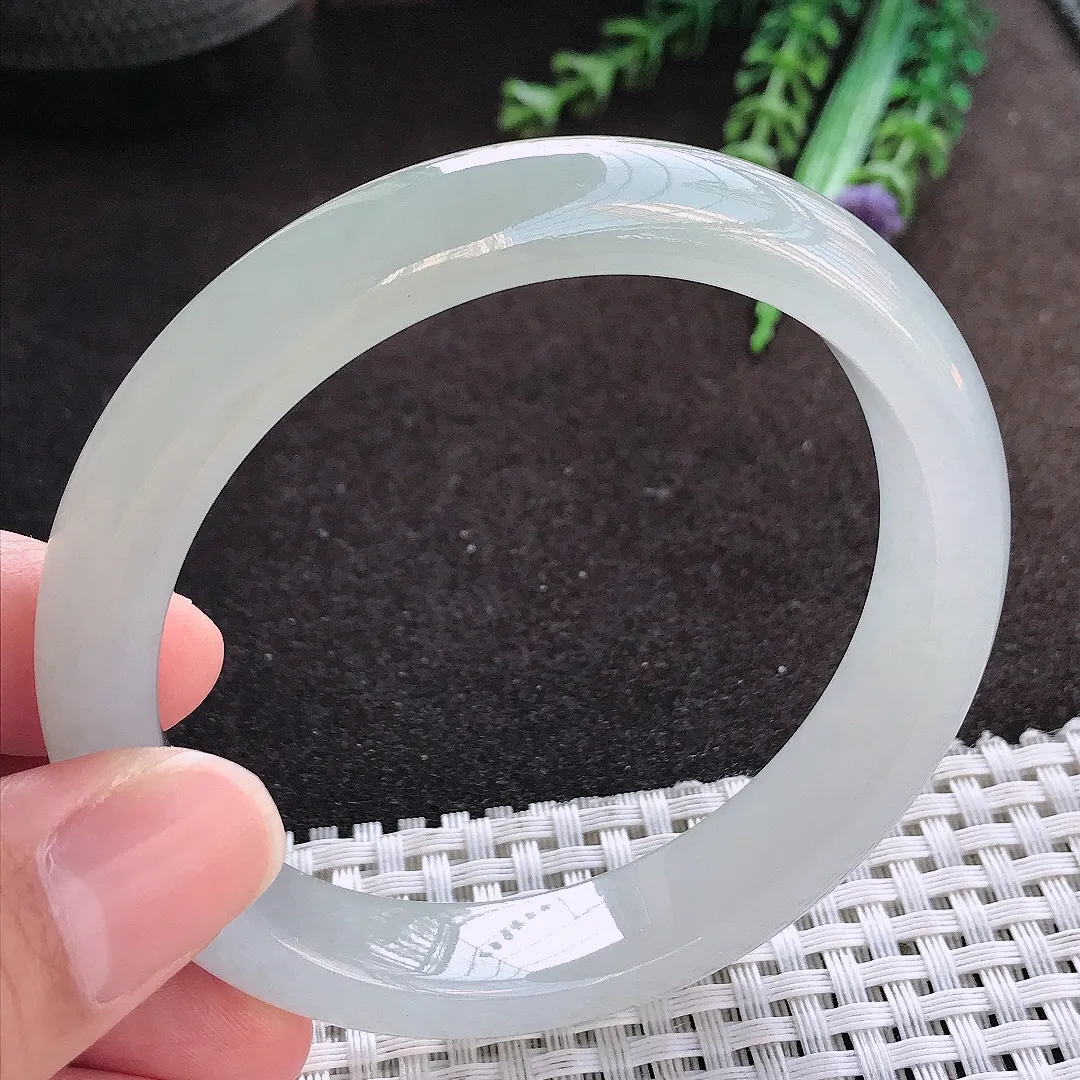 自然光59.5/12.3/8.2老坑冰胶果冻冰晴手镯宽边翡翠玉镯美人镯