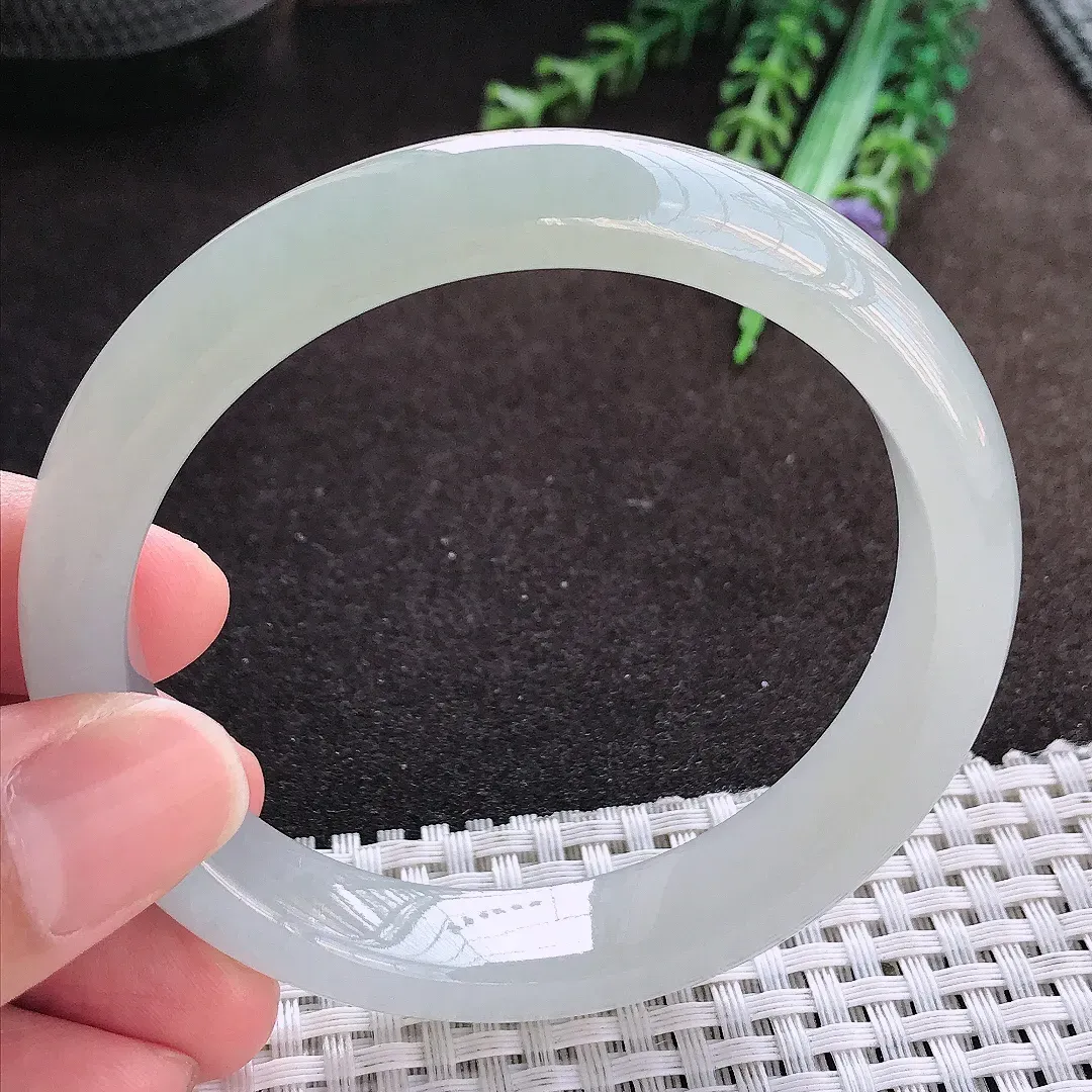 自然光59.5/12.3/8.2老坑冰胶果冻冰晴手镯宽边翡翠玉镯美人镯