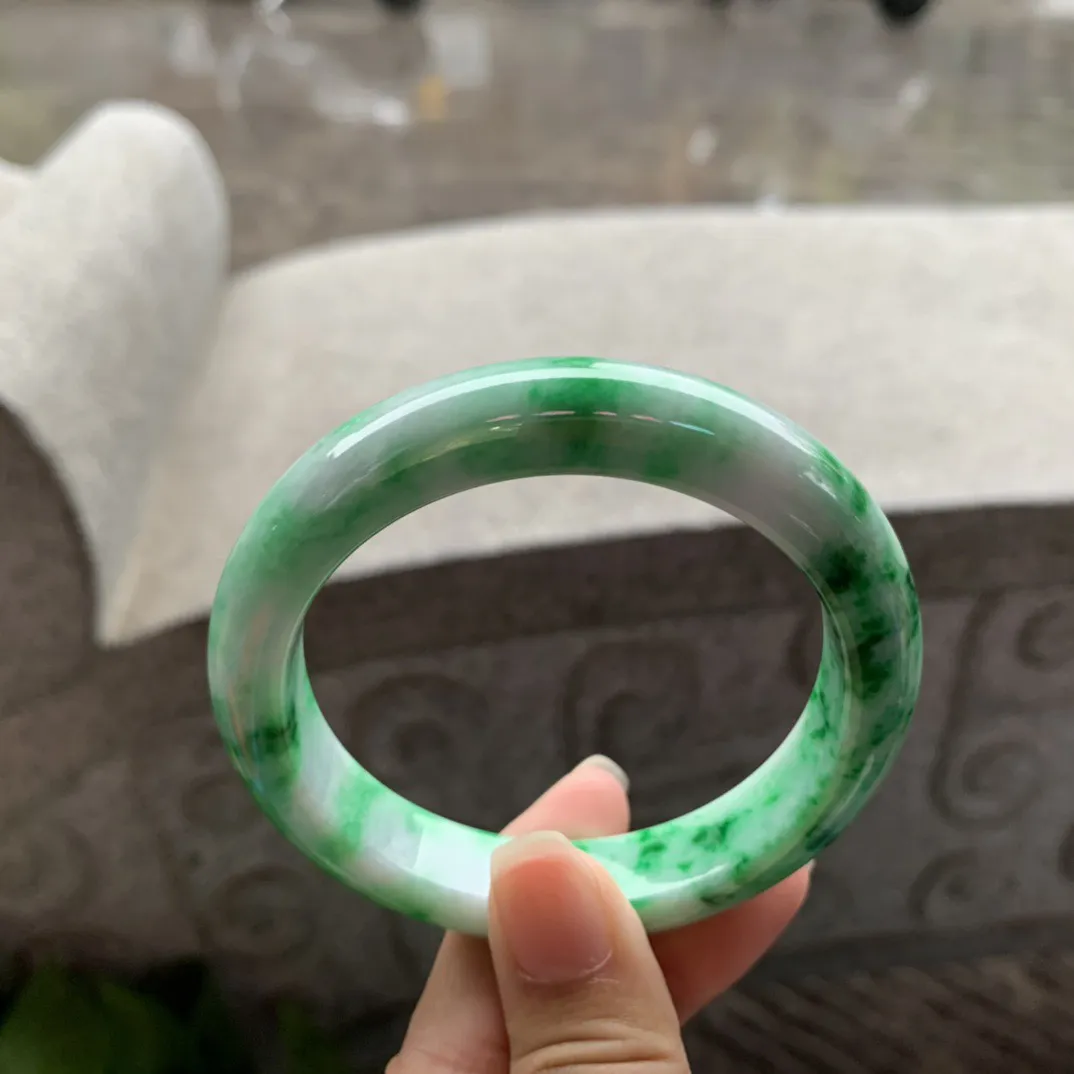 圈口 56-12.2-8.7【满辣绿正圈手镯】正圈56 57可戴