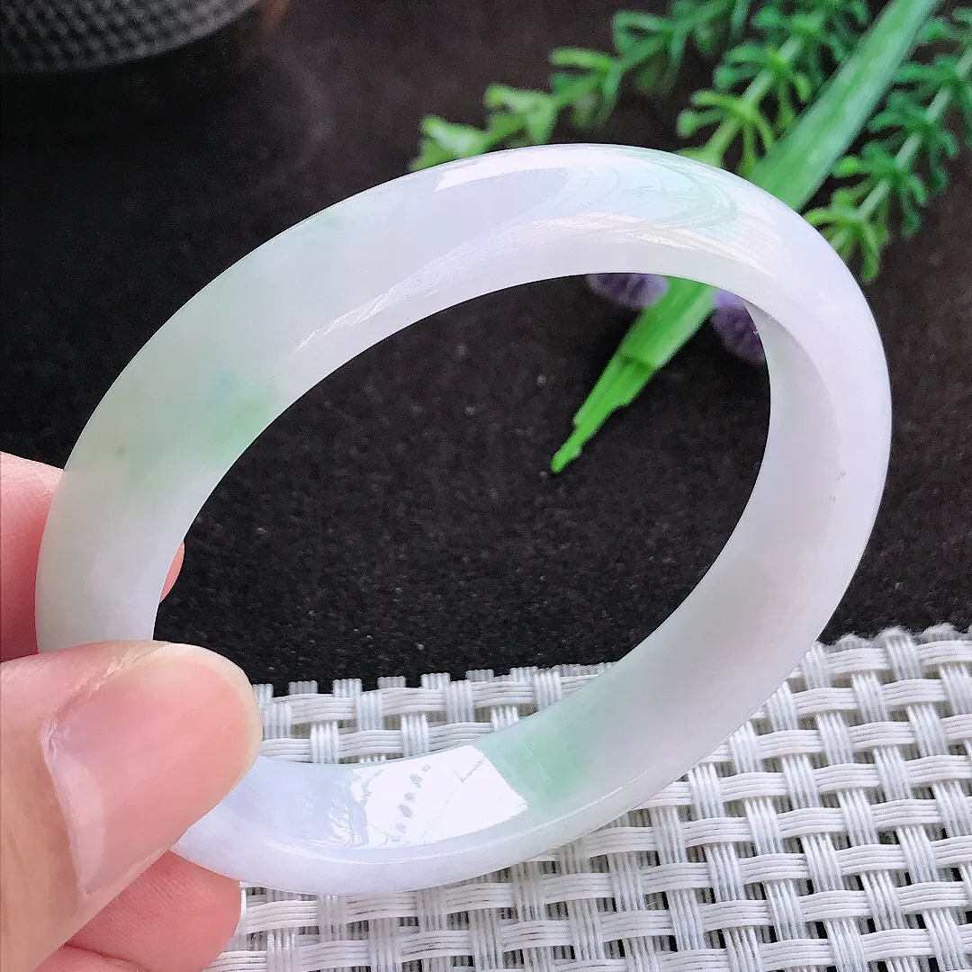 自然光55/47.8/12.5/7.2老坑秀气冰润贵妃手镯翡翠玉镯美人镯