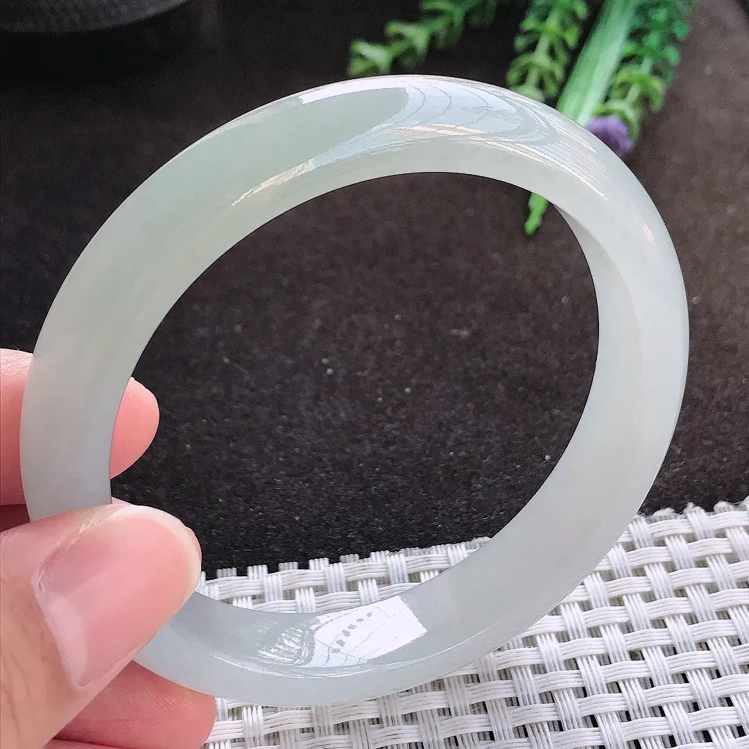 自然光59.5/12.3/8.2老坑冰胶果冻冰晴手镯宽边翡翠玉镯美人镯