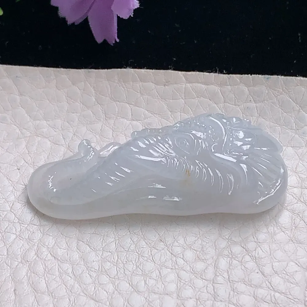 lz自然光52*25.8*11.2天然缅甸翡翠冰种万象更新 翡翠大象玉吊坠 玉挂件