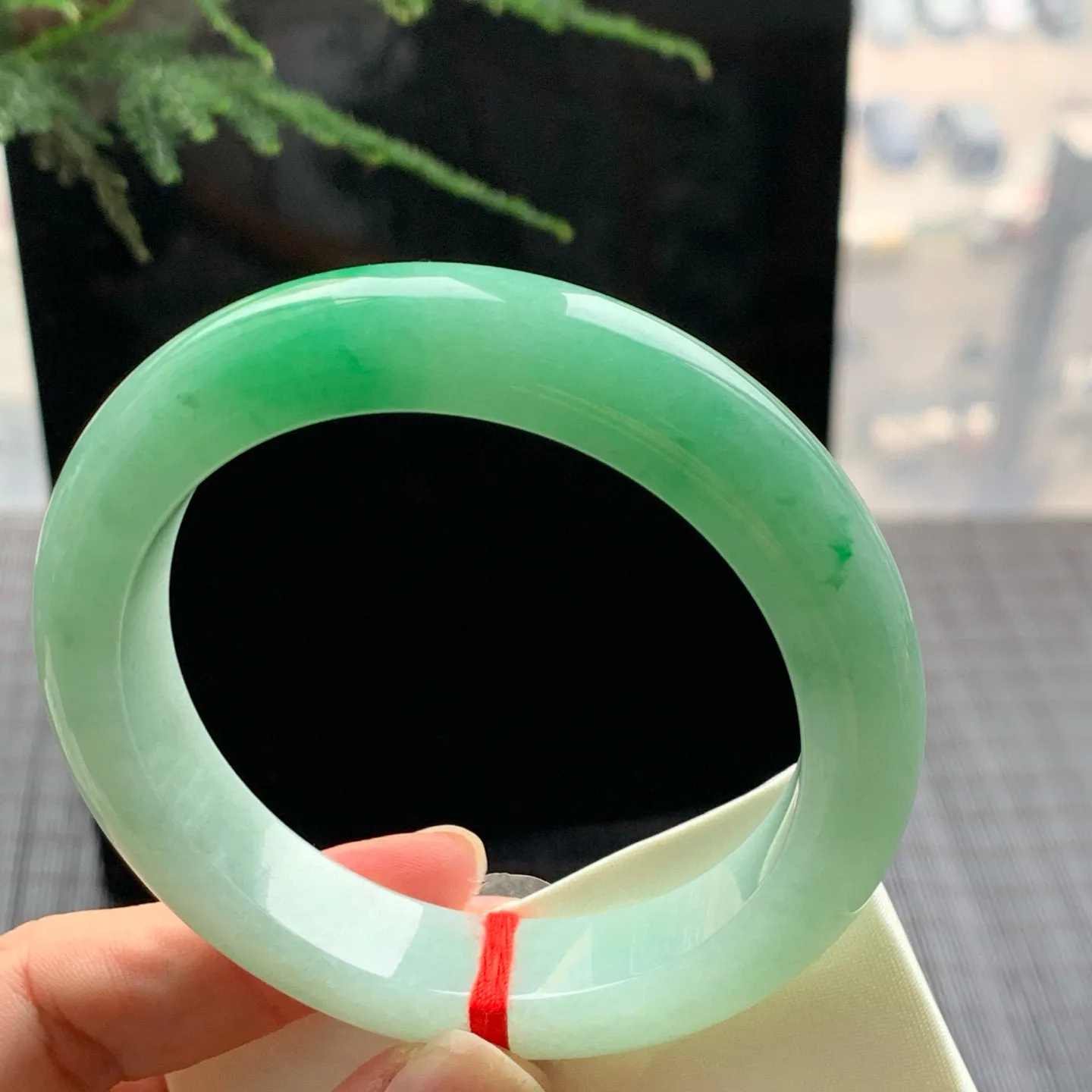 正圈冰糯翠绿 无瑕 尺寸:55.6/12.9/9.3 色好🥰🥰