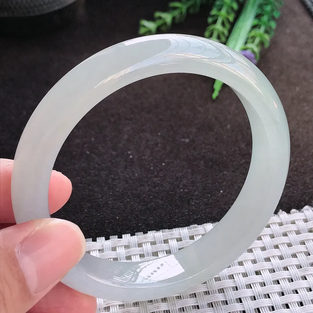 自然光59.5/12.3/8.2老坑冰胶果冻冰晴手镯宽边翡翠玉镯美人镯