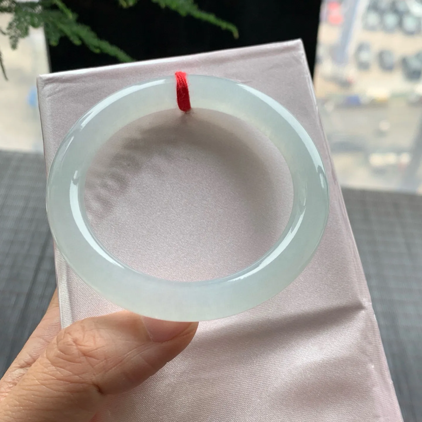 圆条高冰绿 无瑕 尺寸:53.3/8.7 冰润