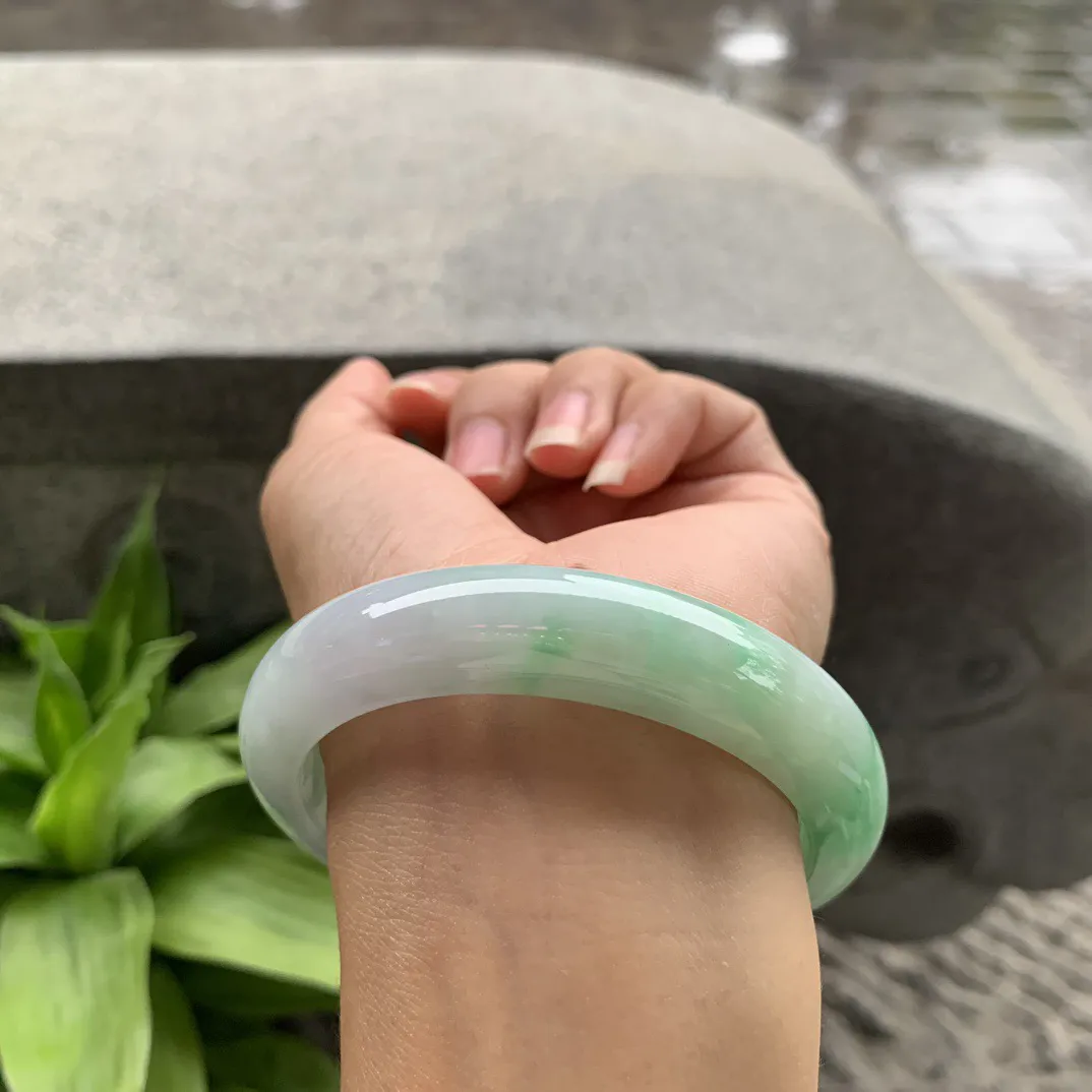 大圈口58-12.9-8.9 【飘绿正圈手镯】正圈58 59可戴