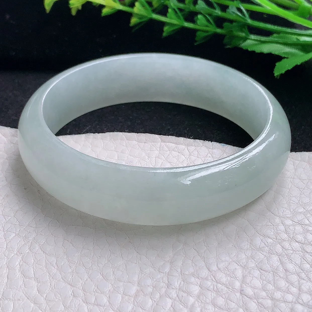 js大圈口60*16*7轮胎镯 天然缅甸翡翠a货冰透宽边玉镯子 玉手环