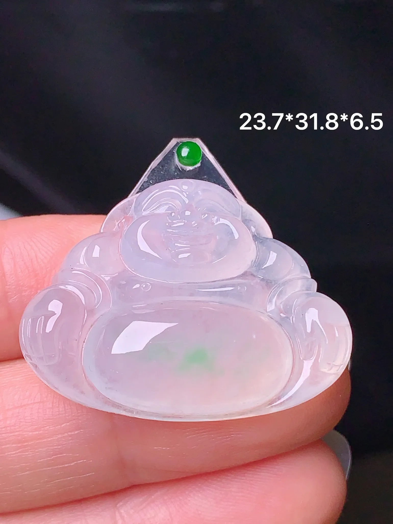 镶嵌款 冰种佛公吊坠 玉质细腻 色泽艳丽 整体尺寸23.7*31.8*6.5