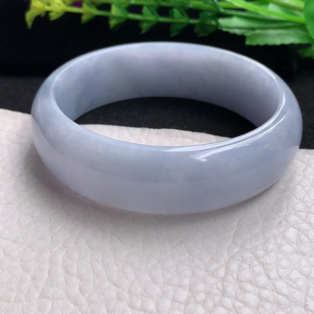 hy自然光58.5*17.8*7.2轮胎镯 天然缅甸翡翠a货紫罗兰高雅宽边玉手镯 玉手环