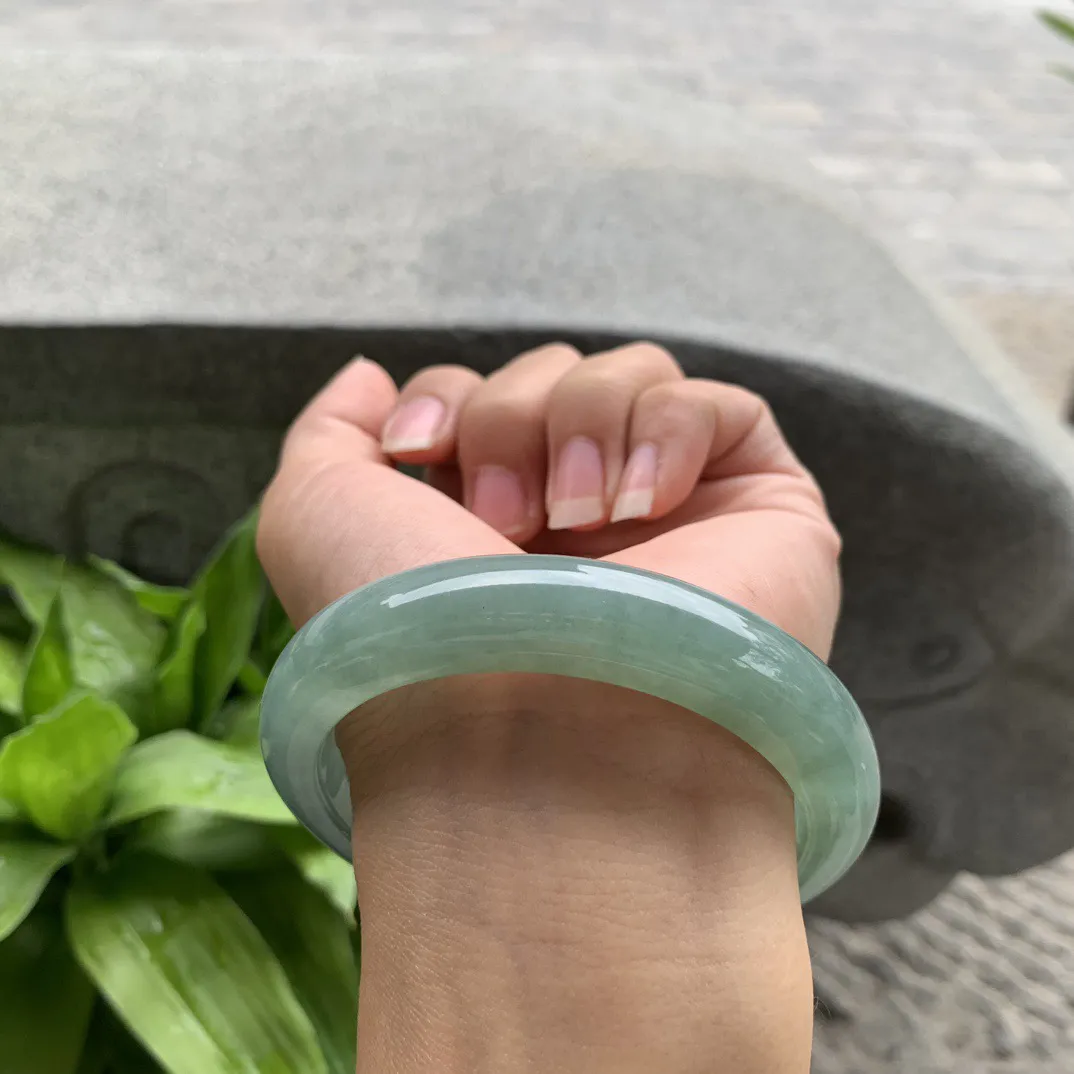 大圈口 59.8-12.6-9.2【冰油绿正圈手镯】正圈59 60可戴