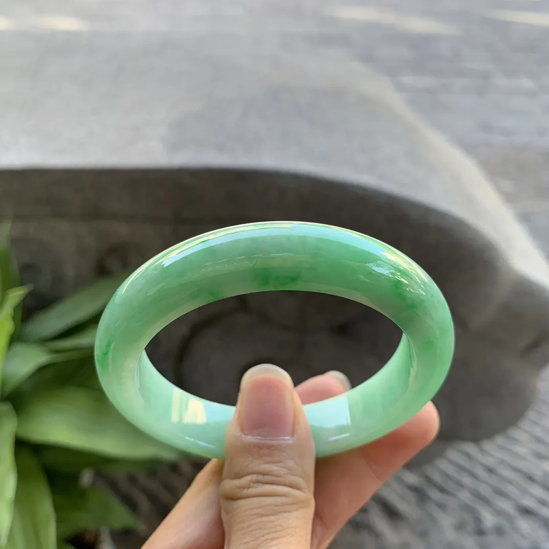 圈口55-12.5-8.6 【满辣绿正圈手镯】正圈55 56可戴