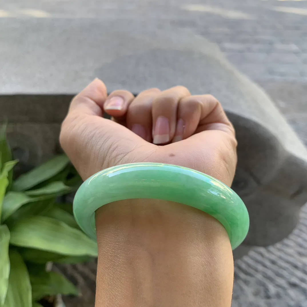 圈口55-12.5-8.6 【满辣绿正圈手镯】正圈55 56可戴