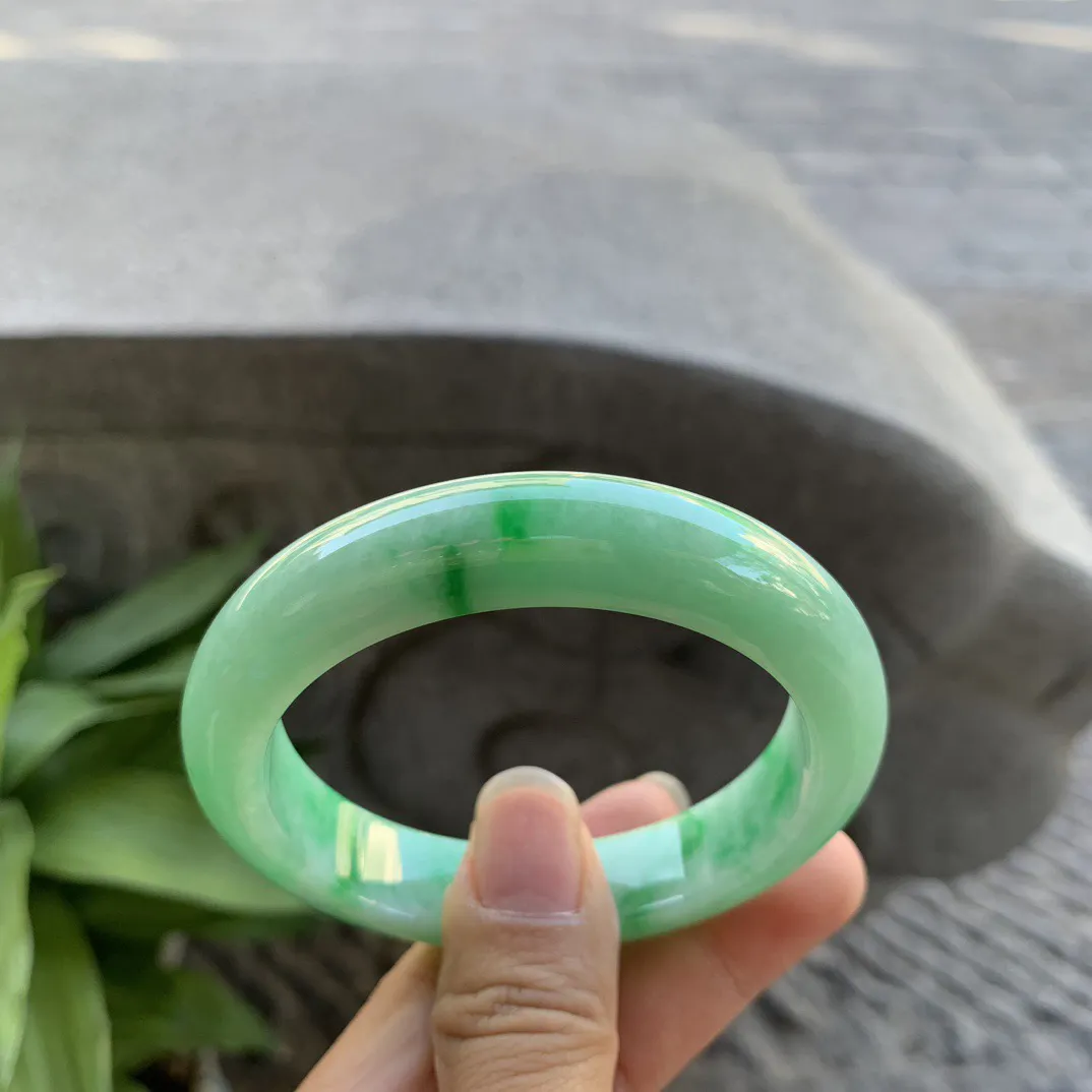 圈口55-12.5-8.6 【满辣绿正圈手镯】正圈55 56可戴