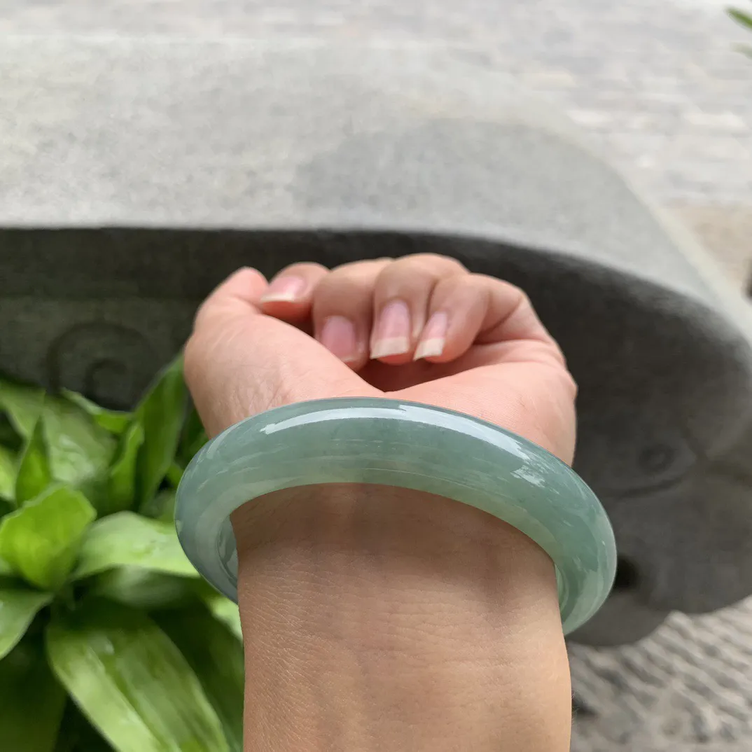大圈口 59.8-12.6-9.2【冰油绿正圈手镯】正圈59 60可戴