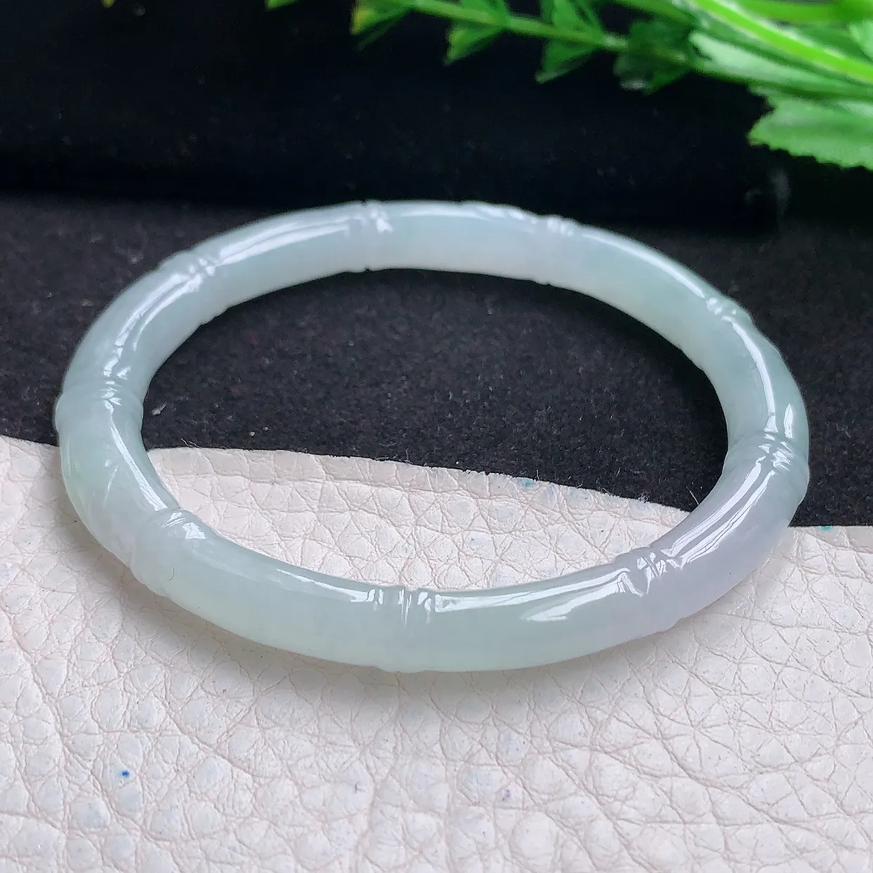 mq小圈口53.5*51*6.8贵妃镯 特色天然翡翠a货冰胶节节高蛋形圆条玉手镯