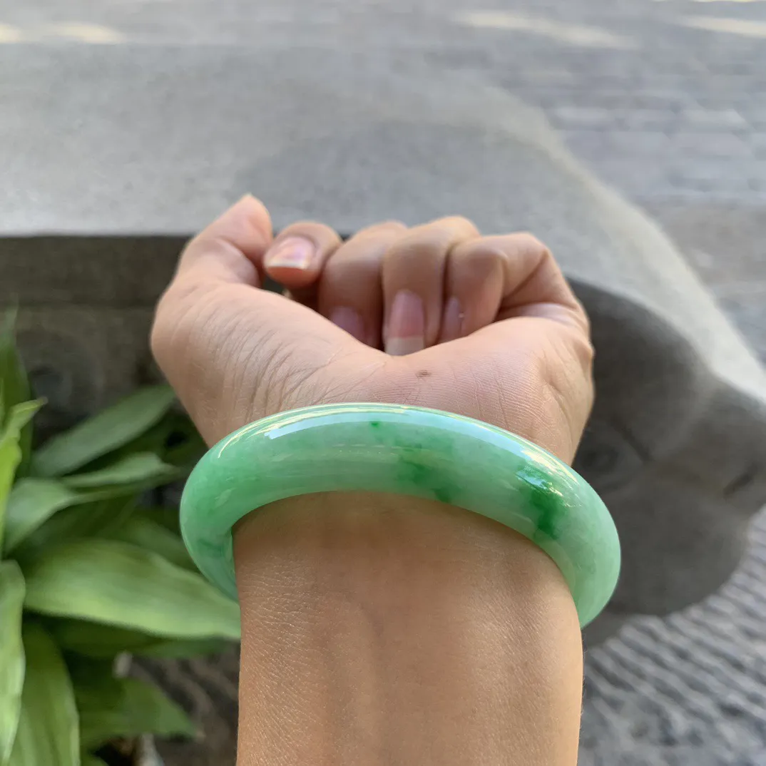 圈口55-12.5-8.6 【满辣绿正圈手镯】正圈55 56可戴