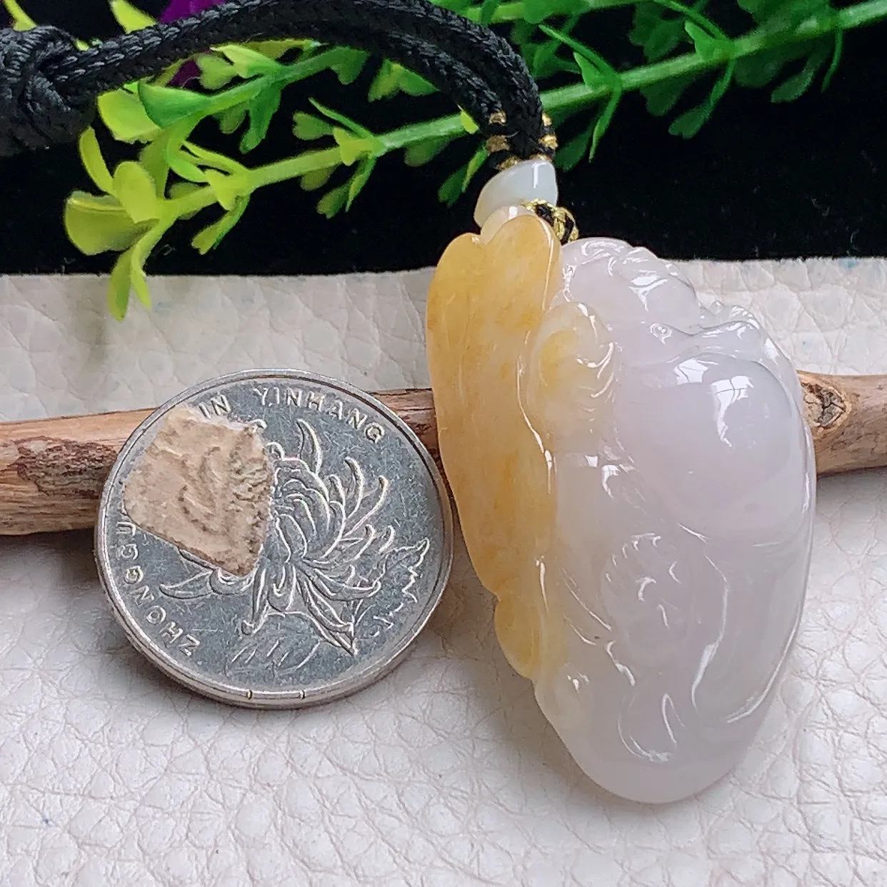 yl自然光44.5*24*16.5天然缅甸翡翠a货精雕冰双彩弥勒佛 站佛玉坠 玉挂件