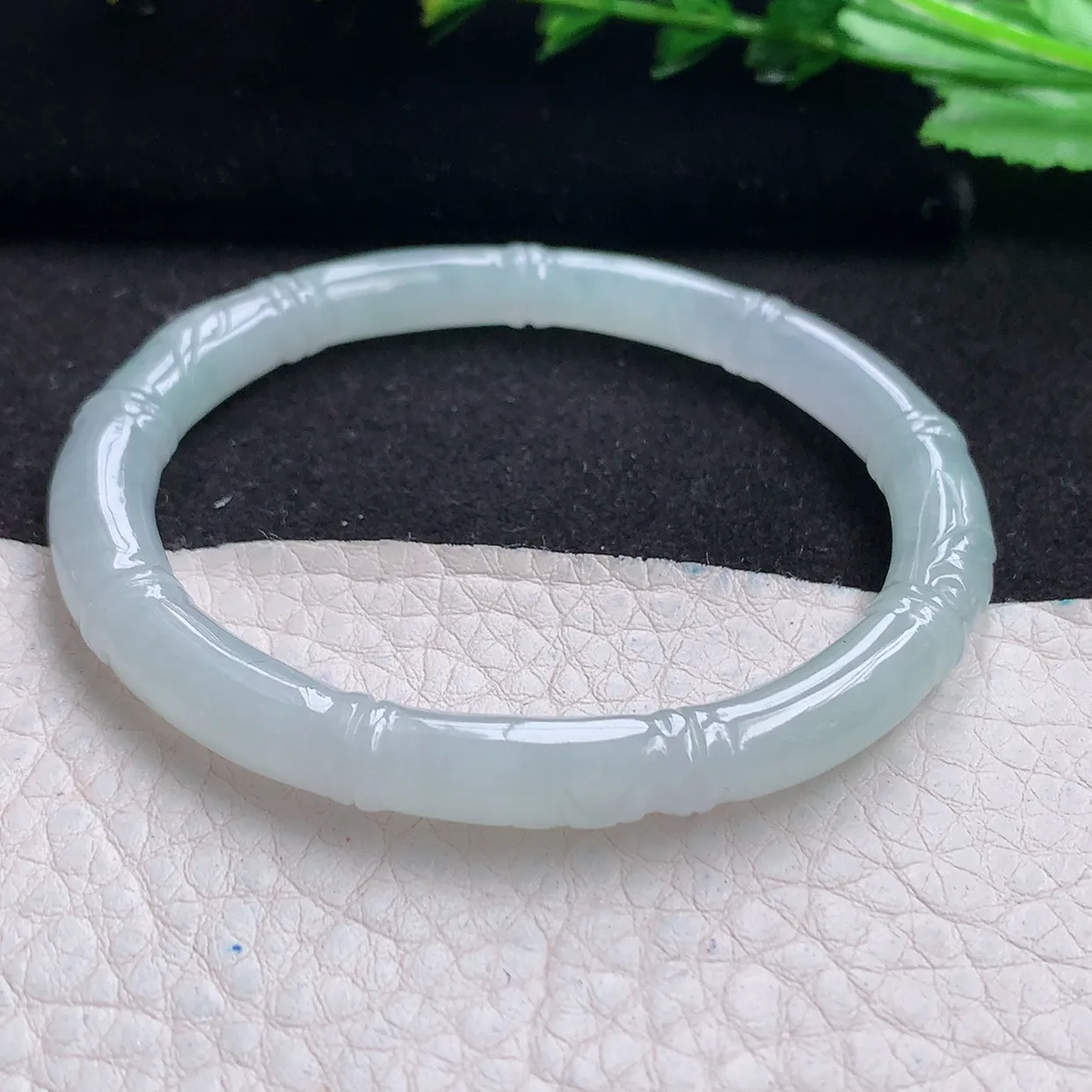 mq小圈口53.5*51*6.8贵妃镯 特色天然翡翠a货冰胶节节高蛋形圆条玉手镯