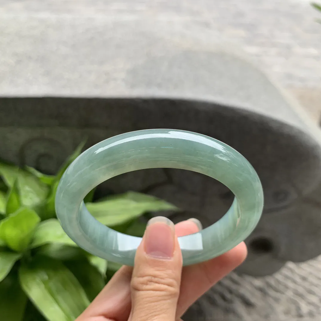 大圈口 59.8-12.6-9.2【冰油绿正圈手镯】正圈59 60可戴