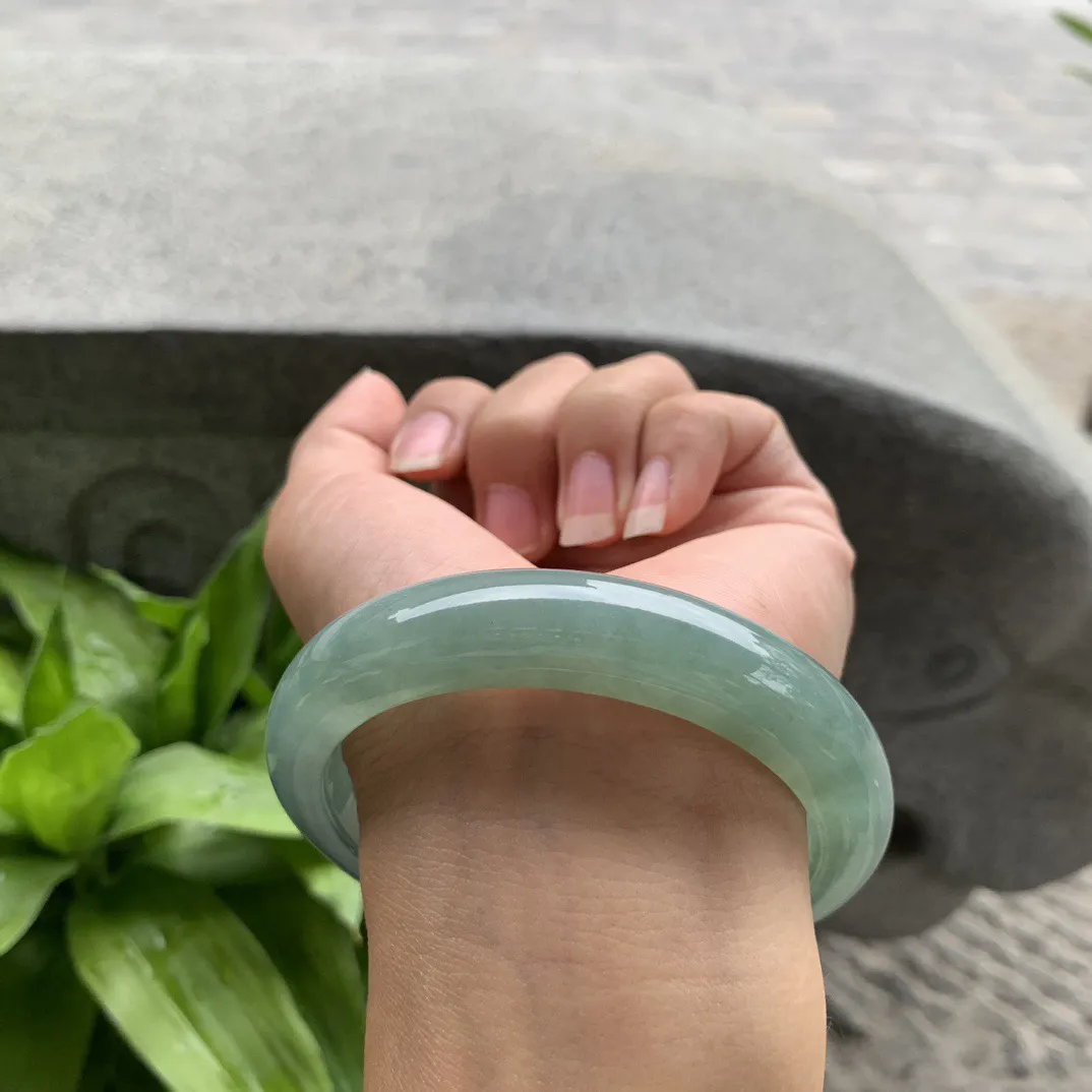 大圈口 59.8-12.6-9.2【冰油绿正圈手镯】正圈59 60可戴
