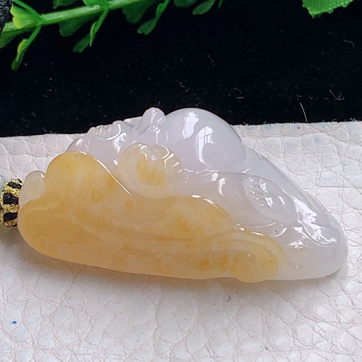 yl自然光44.5*24*16.5天然缅甸翡翠a货精雕冰双彩弥勒佛 站佛玉坠 玉挂件