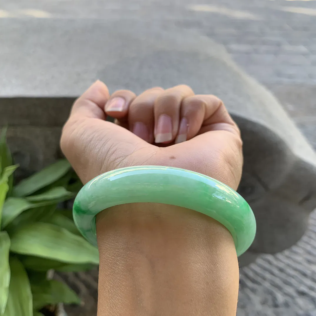 圈口55-12.5-8.6 【满辣绿正圈手镯】正圈55 56可戴
