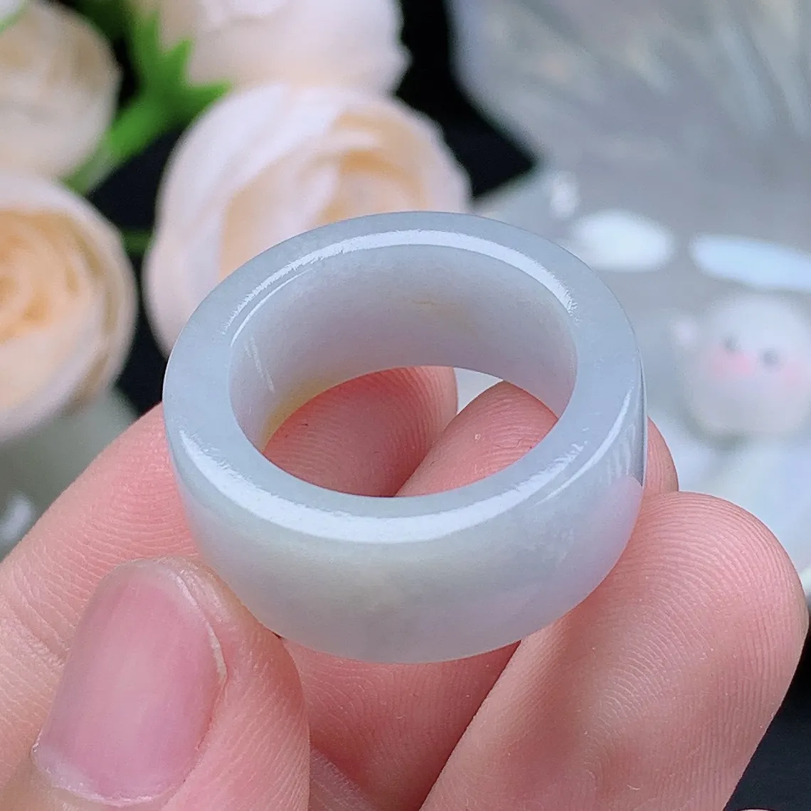 缅甸翡翠老坑种翡翠水润飘黄翡方戒戒指玉扳指  水润通透 尺寸：18.3-10.2-3.8mm 18号圈口1S