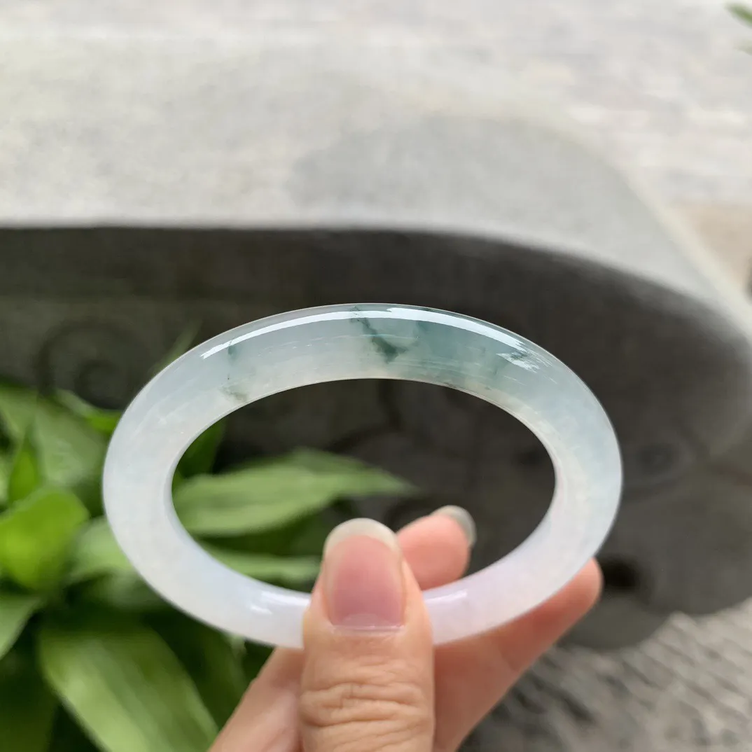 小圈口53.5-8.6 【冰飘花圆条手镯】圆条53 54可戴