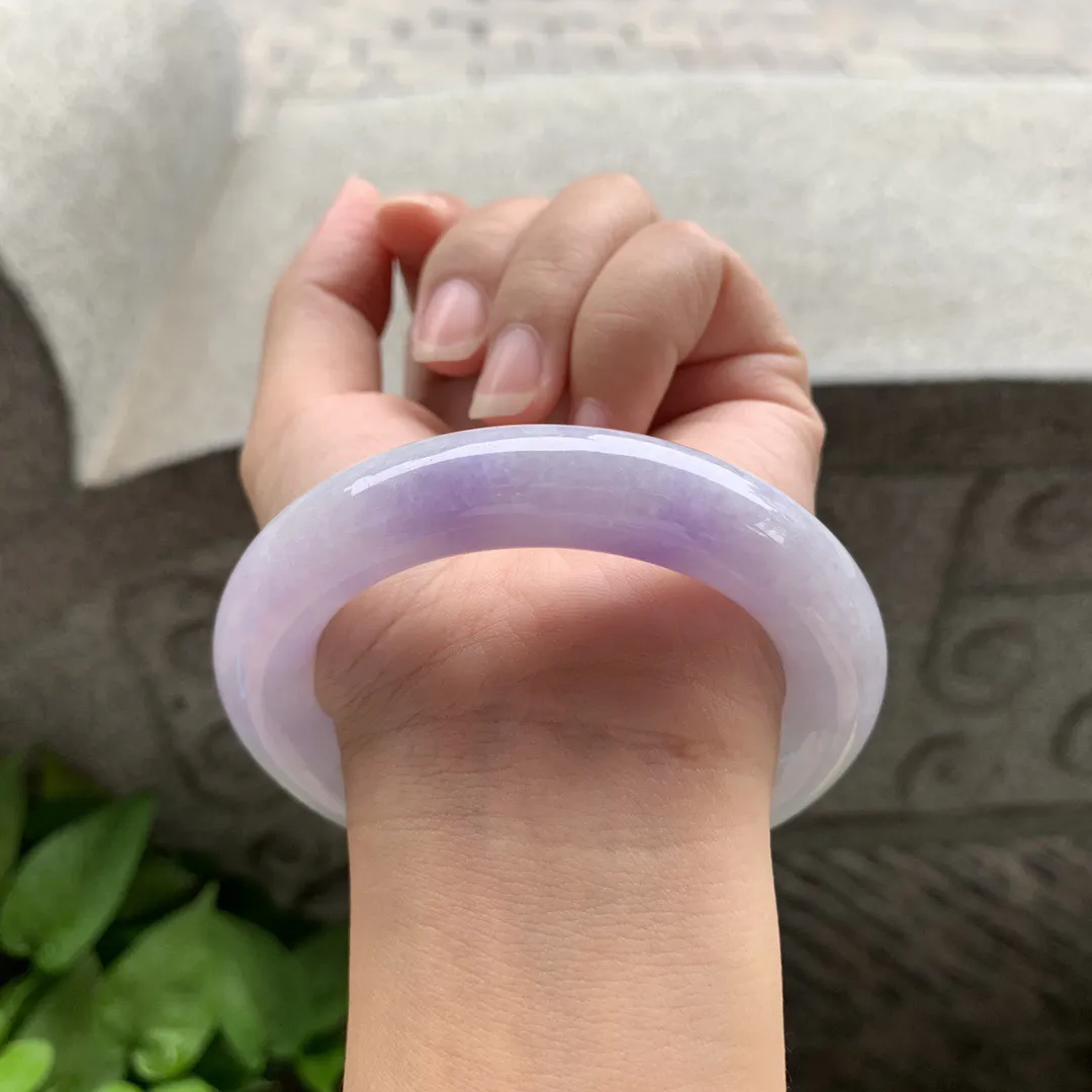 圈口56.6-12.8 【飘紫圆条手镯】圆条56 57可戴