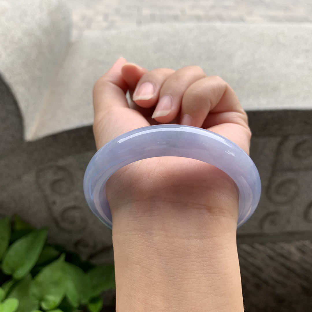 圈口 55-12.4-9【冰茄紫正圈手镯】正圈55 56可戴