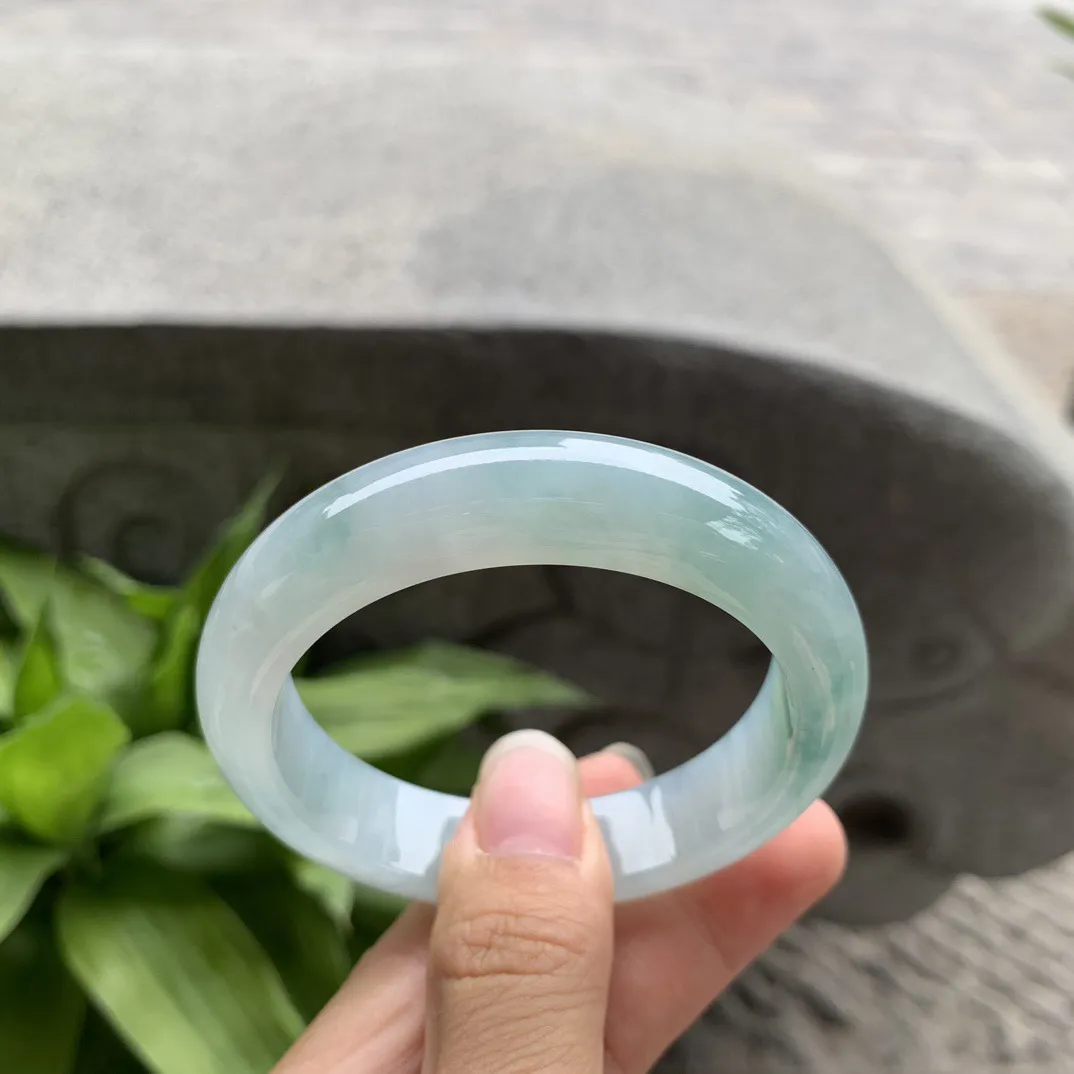 小圈口 52.8-13-8.4【冰晴绿正圈手镯】正圈52 53可戴